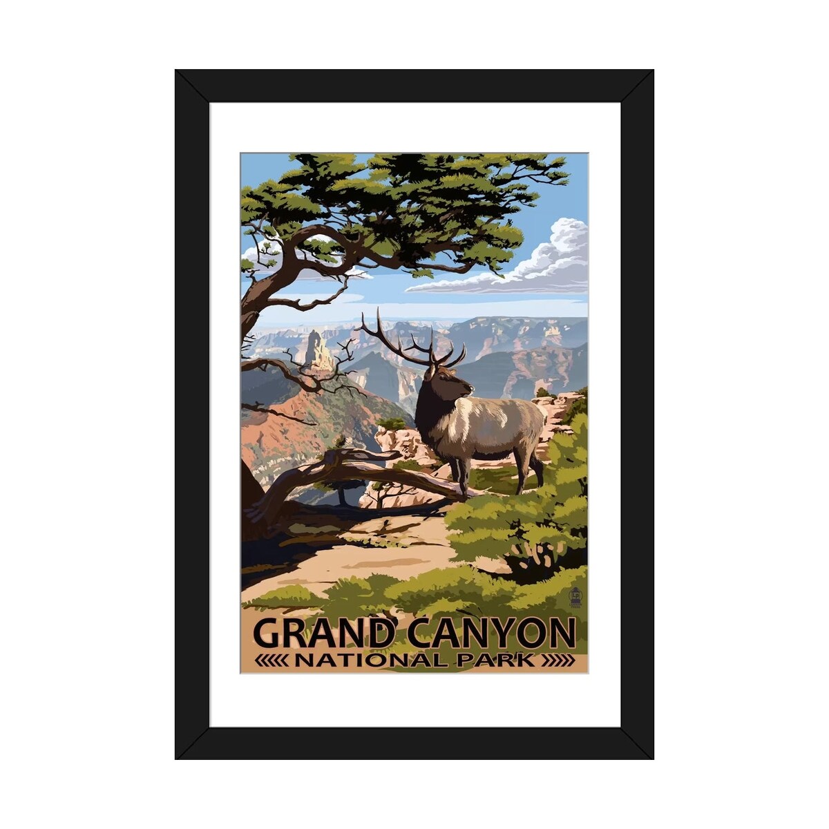 iCanvas "Grand Canyon National Park (Elk At The South Rim)" by Lantern Press
