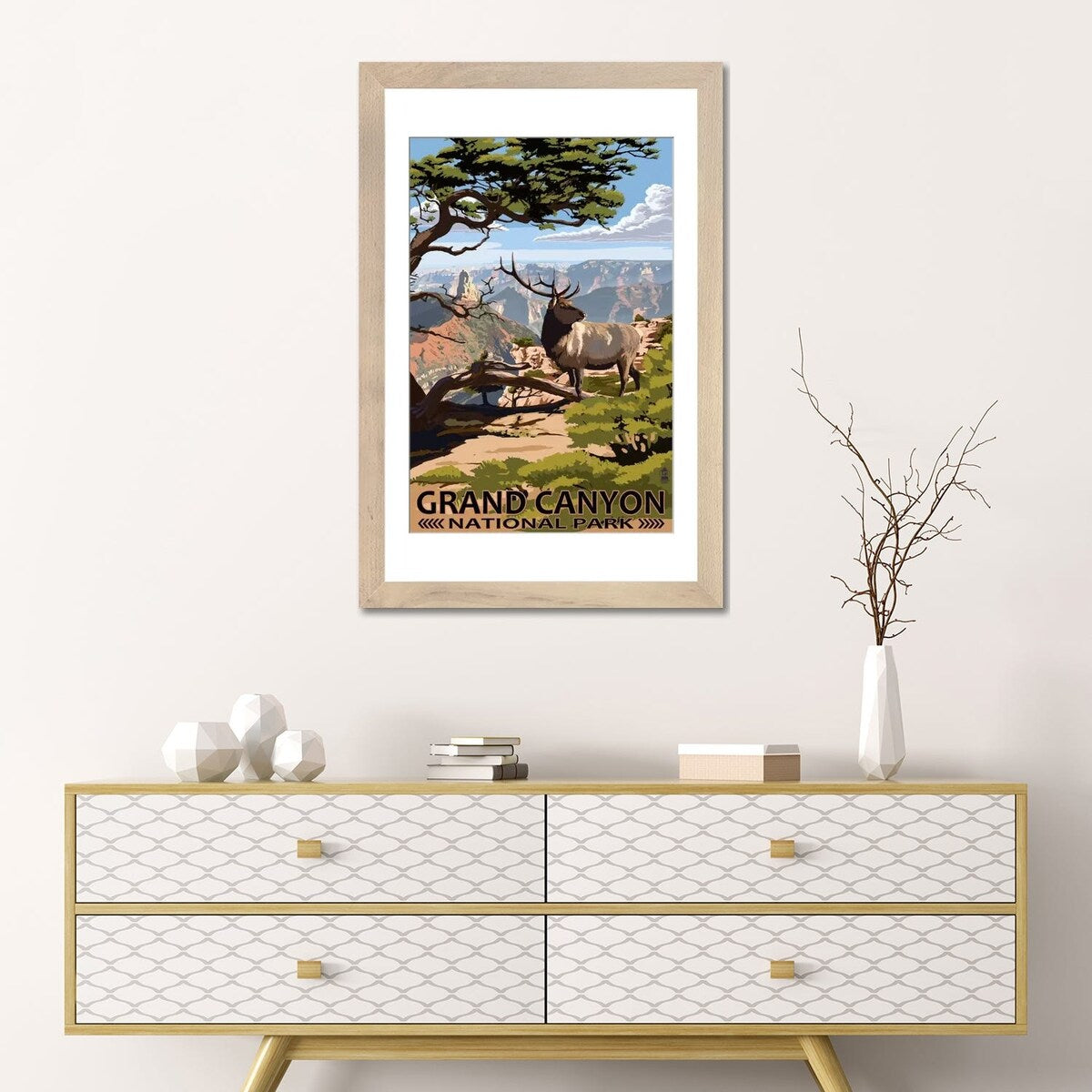 iCanvas "Grand Canyon National Park (Elk At The South Rim)" by Lantern Press