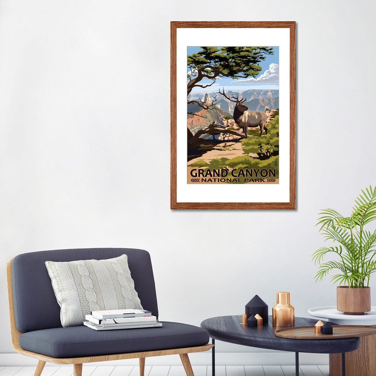 iCanvas "Grand Canyon National Park (Elk At The South Rim)" by Lantern Press
