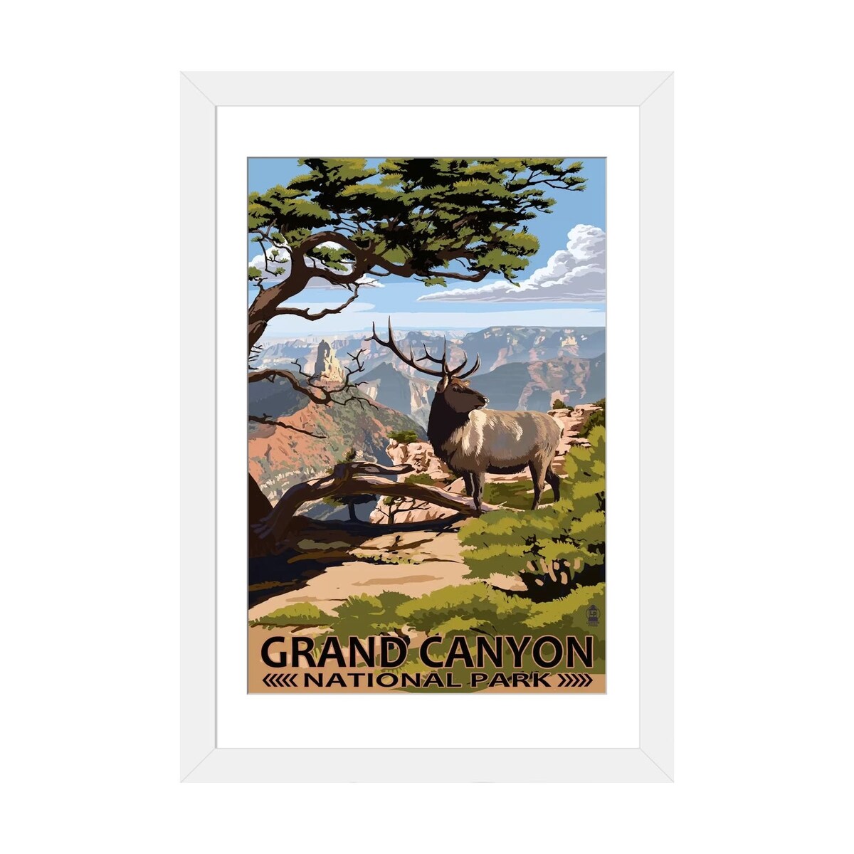 iCanvas "Grand Canyon National Park (Elk At The South Rim)" by Lantern Press