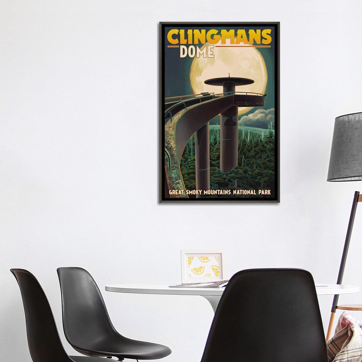 iCanvas "Great Smoky Mountains National Park (Clingmans Dome Observation Tower II)" by Lantern Press Framed