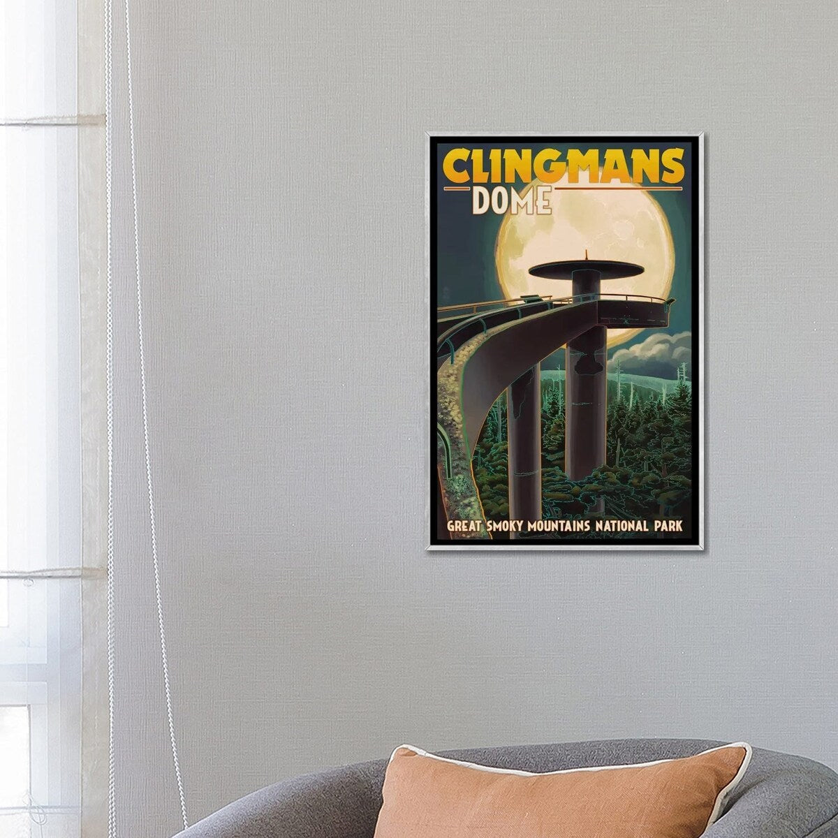 iCanvas "Great Smoky Mountains National Park (Clingmans Dome Observation Tower II)" by Lantern Press Framed
