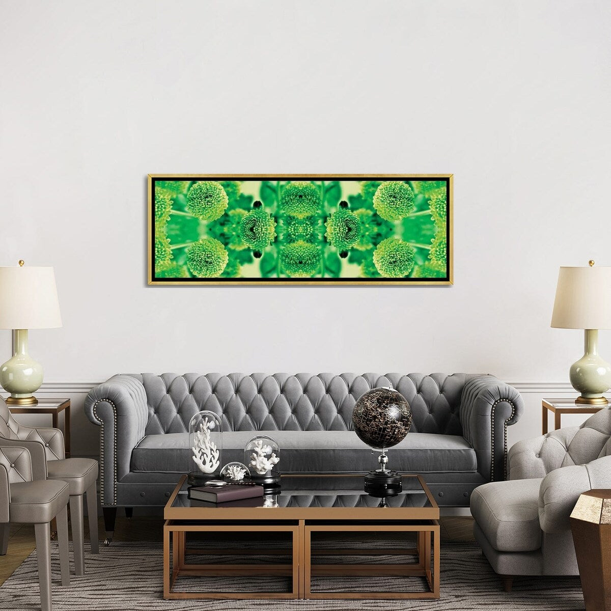 iCanvas "Green Flowers Kaleidoscope Effect" by Tom Quartermaine Framed Canvas Print