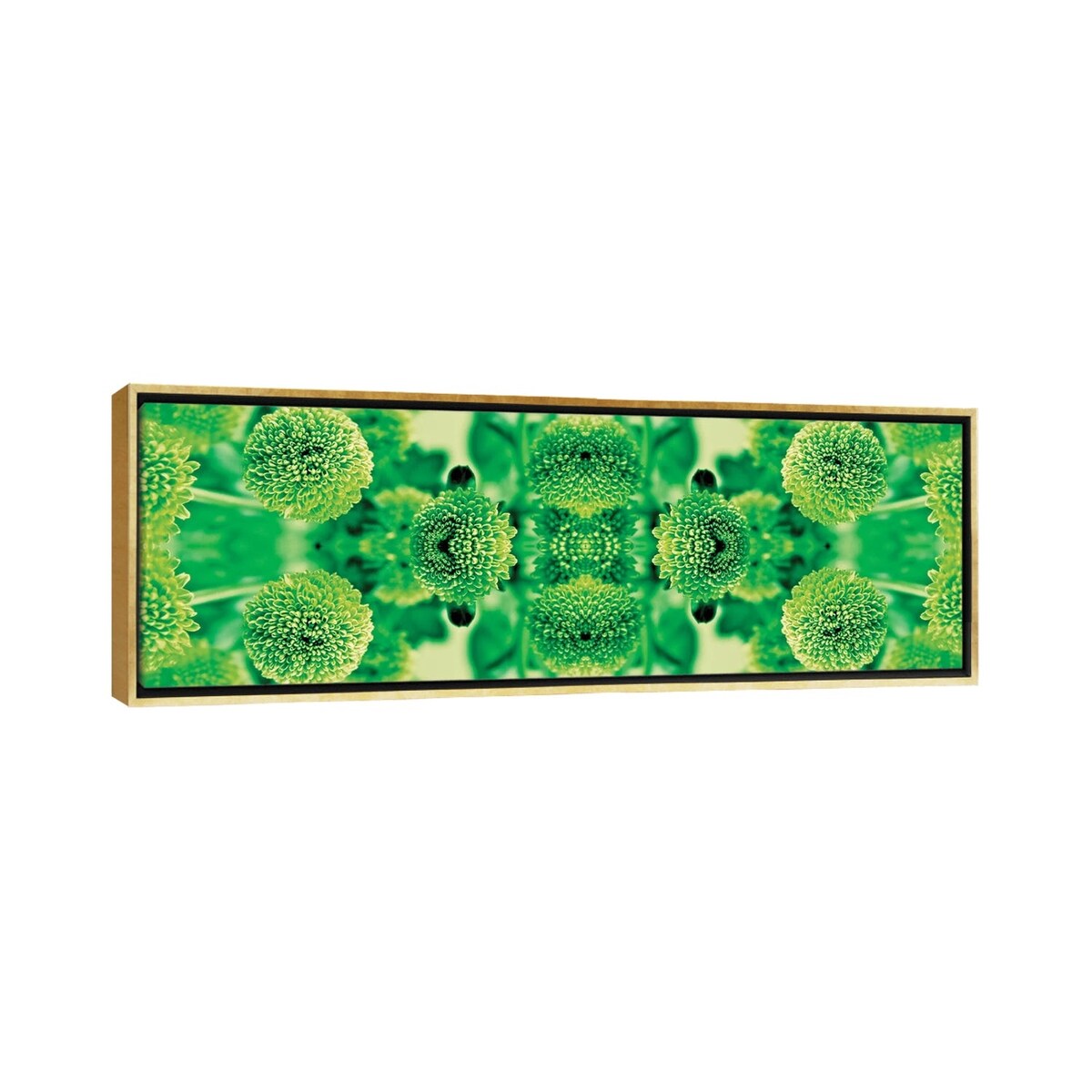 iCanvas "Green Flowers Kaleidoscope Effect" by Tom Quartermaine Framed Canvas Print