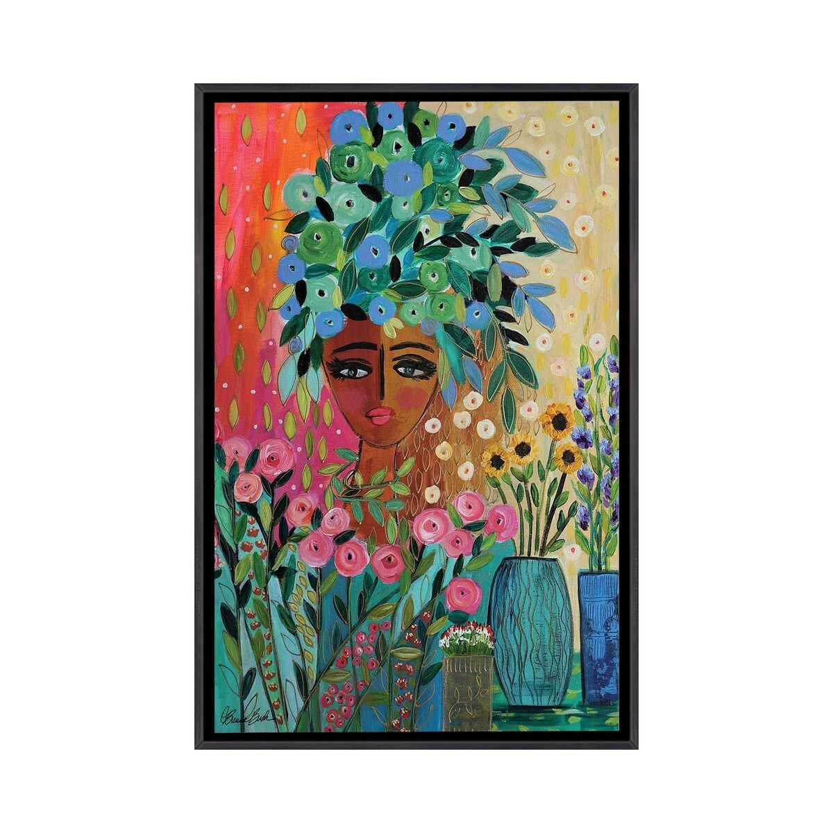 iCanvas "Green Goddess" by Brenda Bush Framed