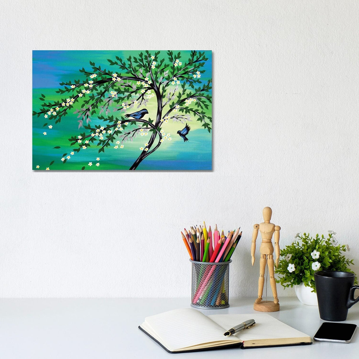 iCanvas "Green Tones Tree Of Life" by Cathy Jacobs Canvas Print