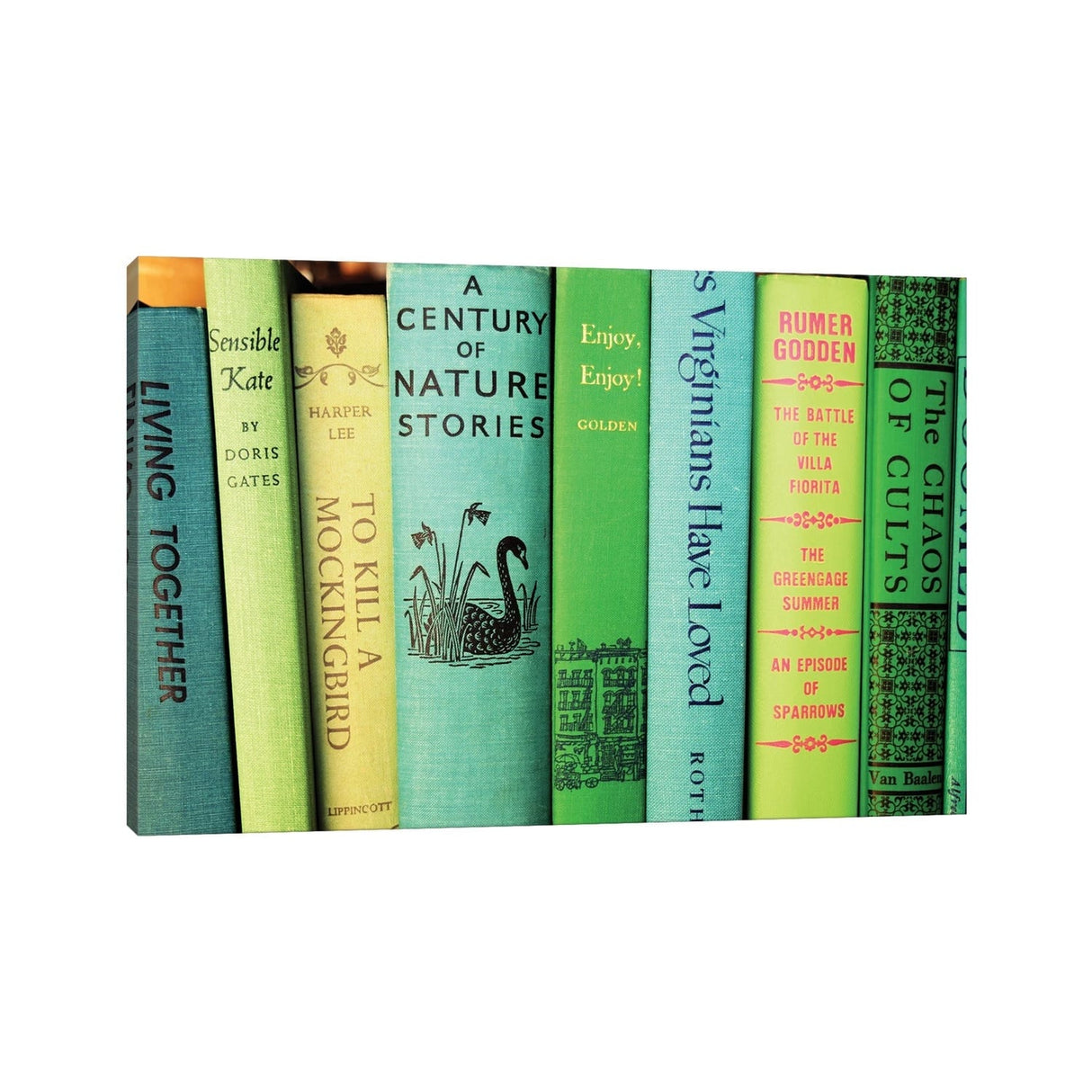 iCanvas "Green Vintage Spines" by Andrea Tarwater Canvas Print