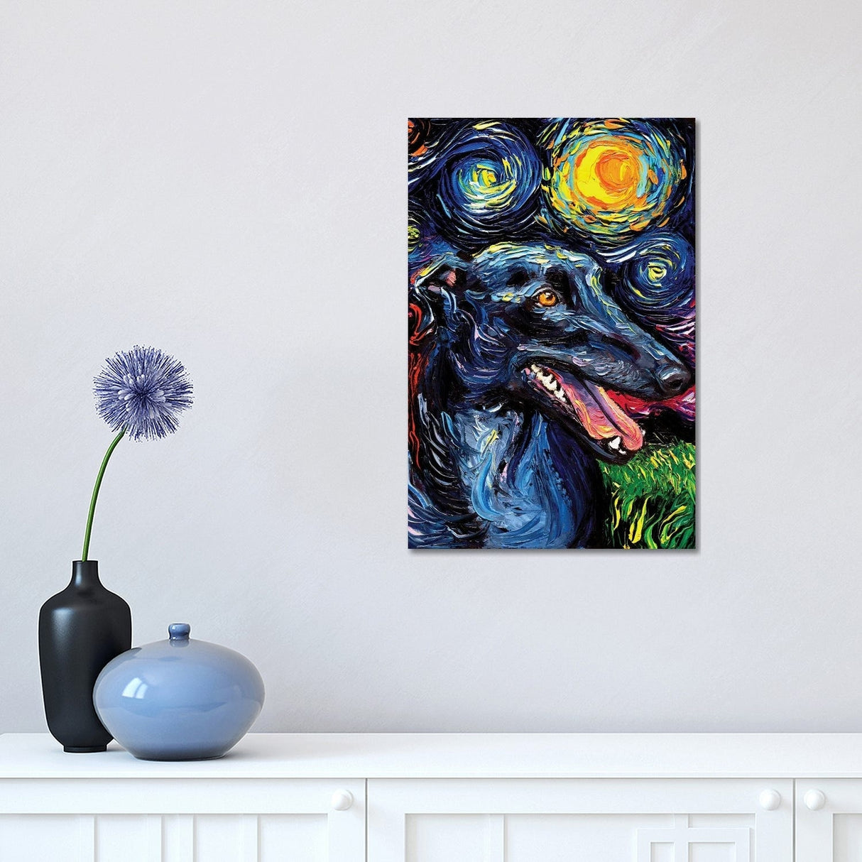iCanvas "Greyhound Night" by Aja Trier Canvas Print