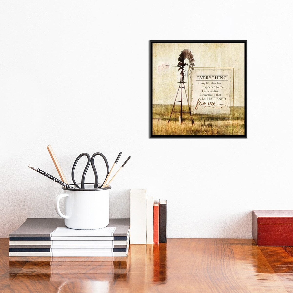 iCanvas "Happened For Me" by Jennifer Pugh Framed