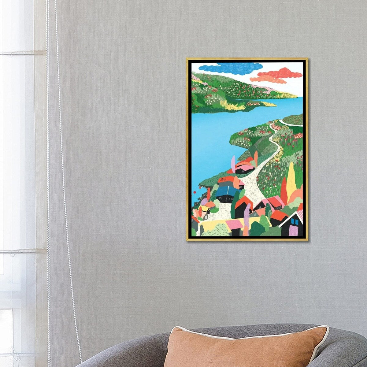 iCanvas "Happy Town" by Marina Ester Castaldo Framed Canvas Print
