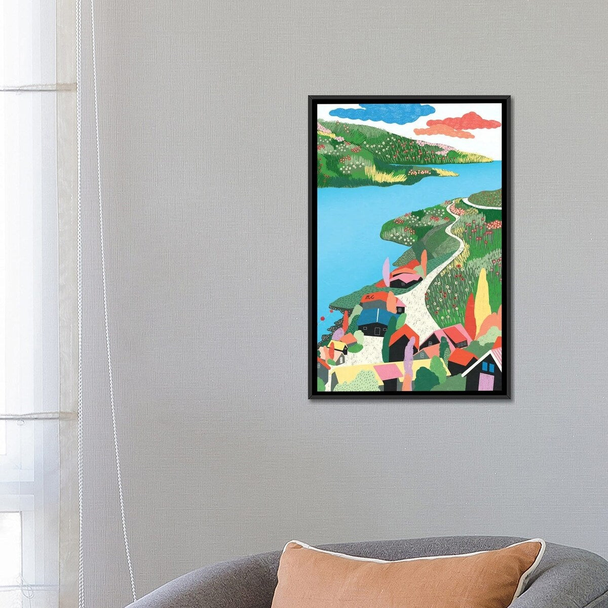 iCanvas "Happy Town" by Marina Ester Castaldo Framed Canvas Print