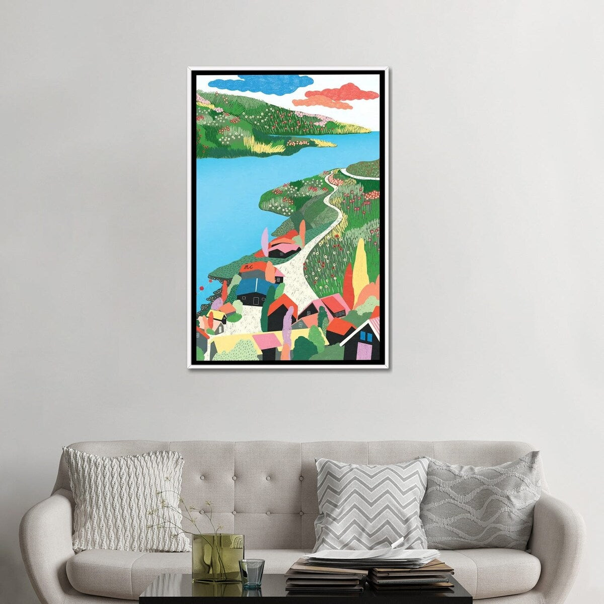 iCanvas "Happy Town" by Marina Ester Castaldo Framed Canvas Print