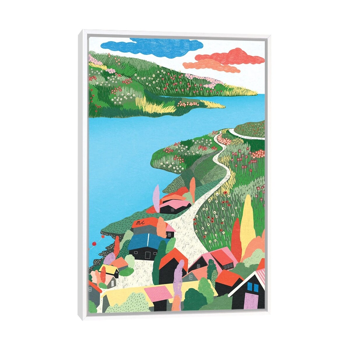 iCanvas "Happy Town" by Marina Ester Castaldo Framed Canvas Print