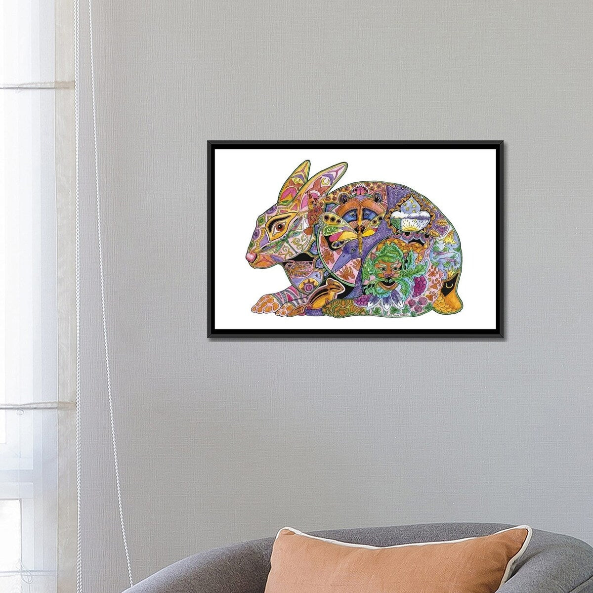 iCanvas "Hare" by Sue Coccia Framed