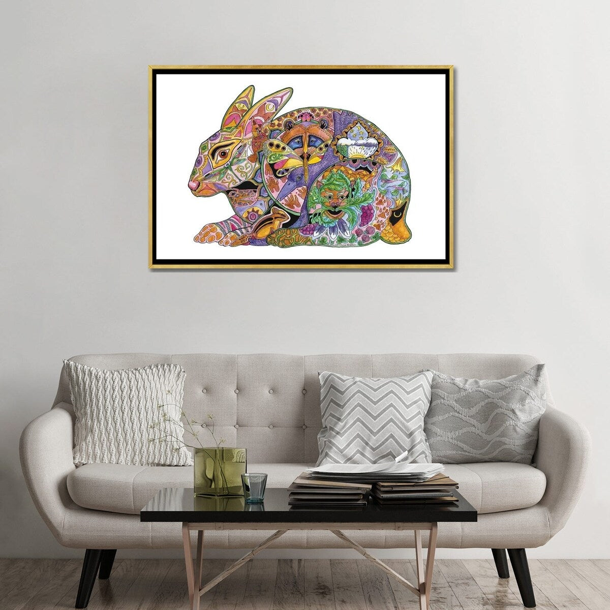 iCanvas "Hare" by Sue Coccia Framed