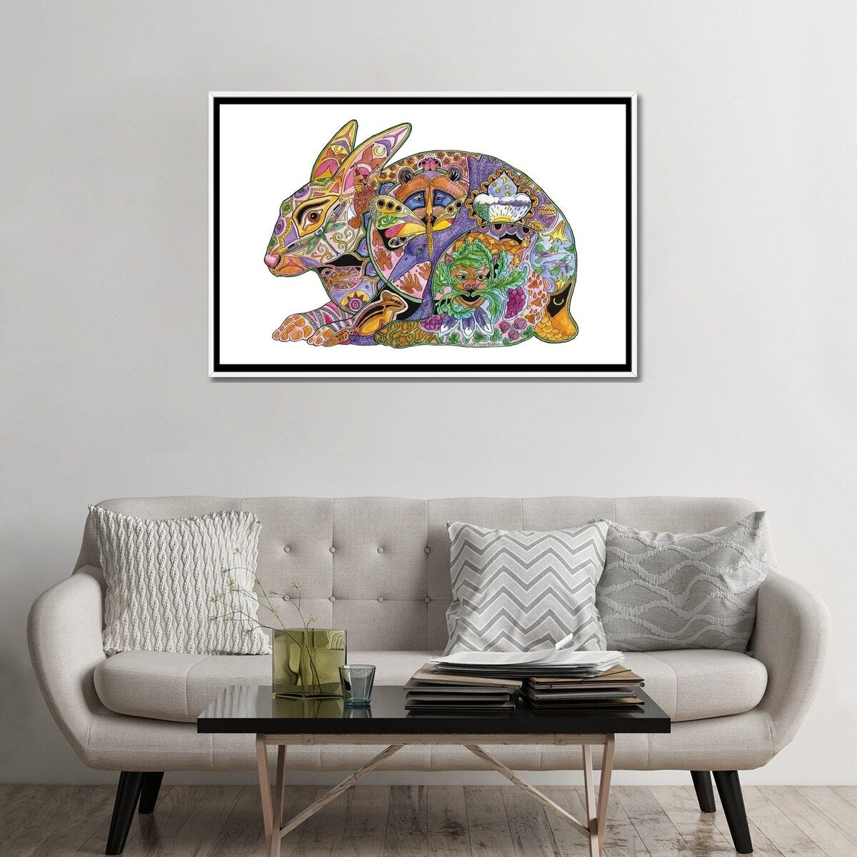 iCanvas "Hare" by Sue Coccia Framed