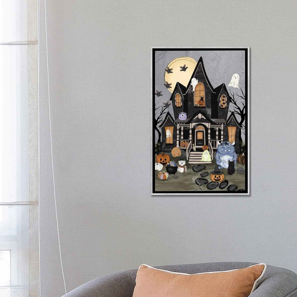 iCanvas "Haunted House Friends" by Katie Bryant Framed