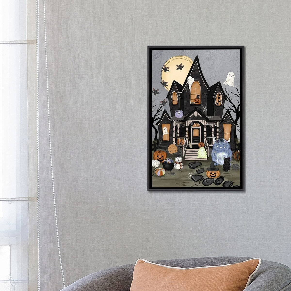 iCanvas "Haunted House Friends" by Katie Bryant Framed