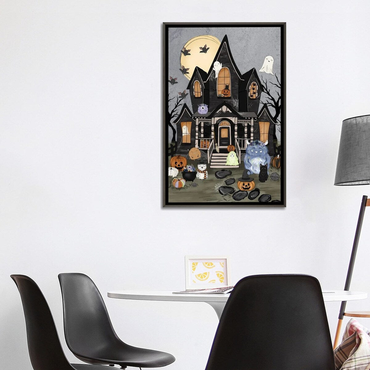 iCanvas "Haunted House Friends" by Katie Bryant Framed