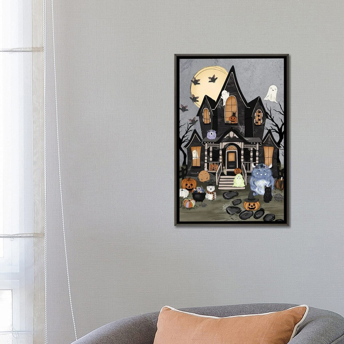 iCanvas "Haunted House Friends" by Katie Bryant Framed