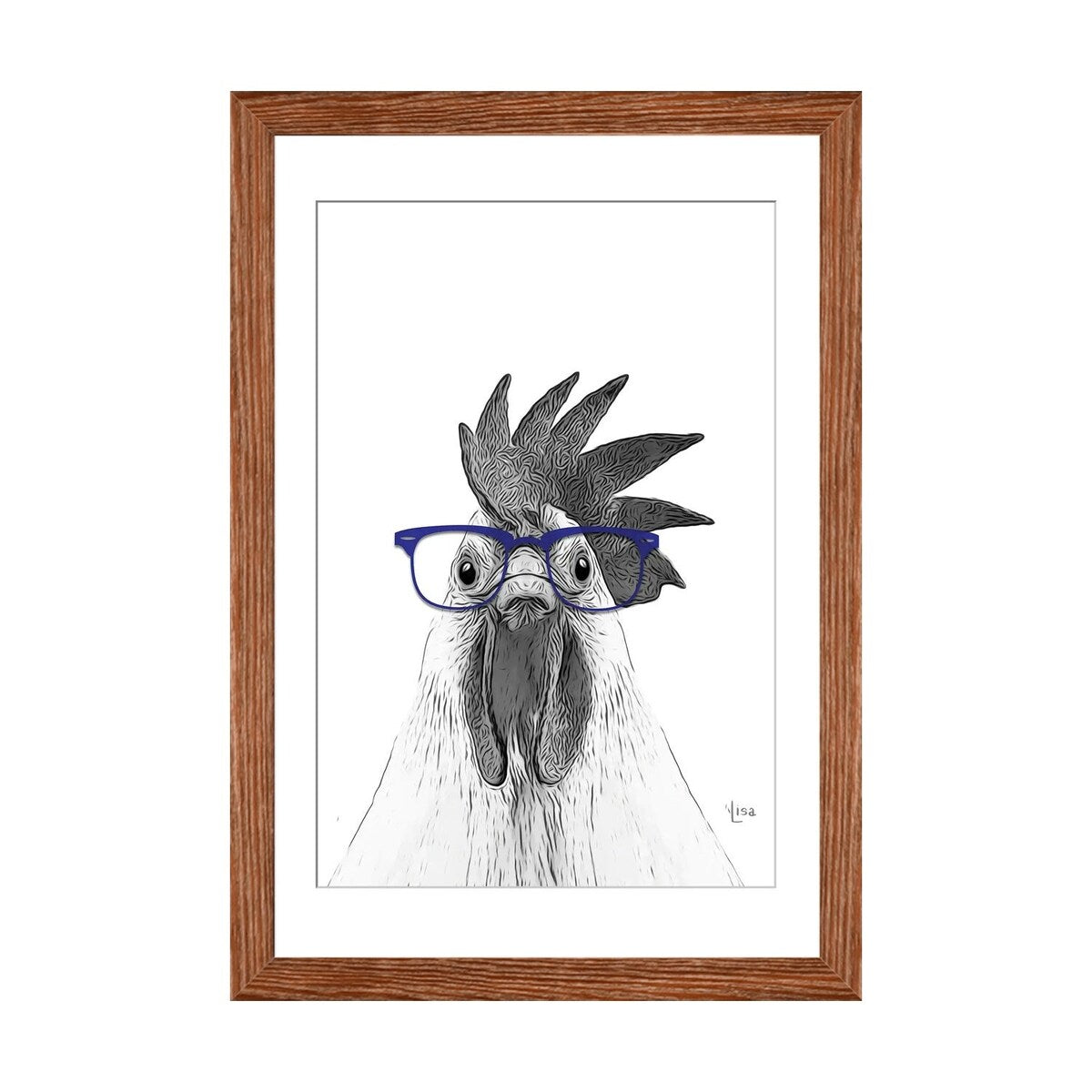 iCanvas "Hen With Blue Glasses" by Printable Lisa's Pets