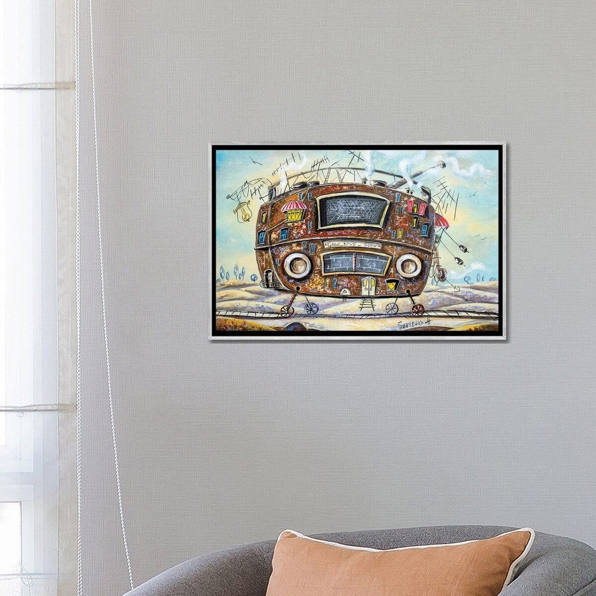 iCanvas "Home Of Good News" by Natalia Grinchenko Framed