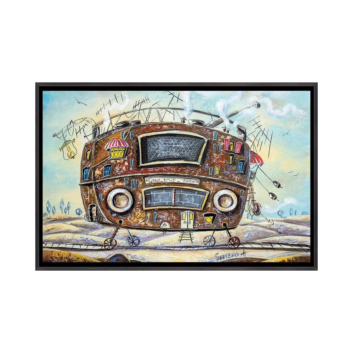 iCanvas "Home Of Good News" by Natalia Grinchenko Framed