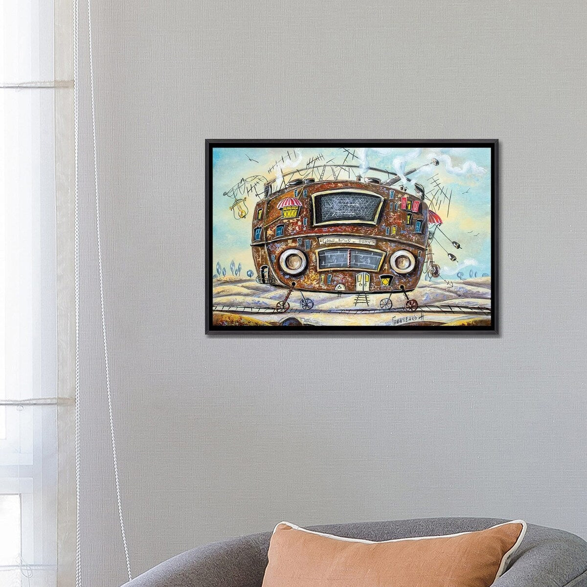 iCanvas "Home Of Good News" by Natalia Grinchenko Framed