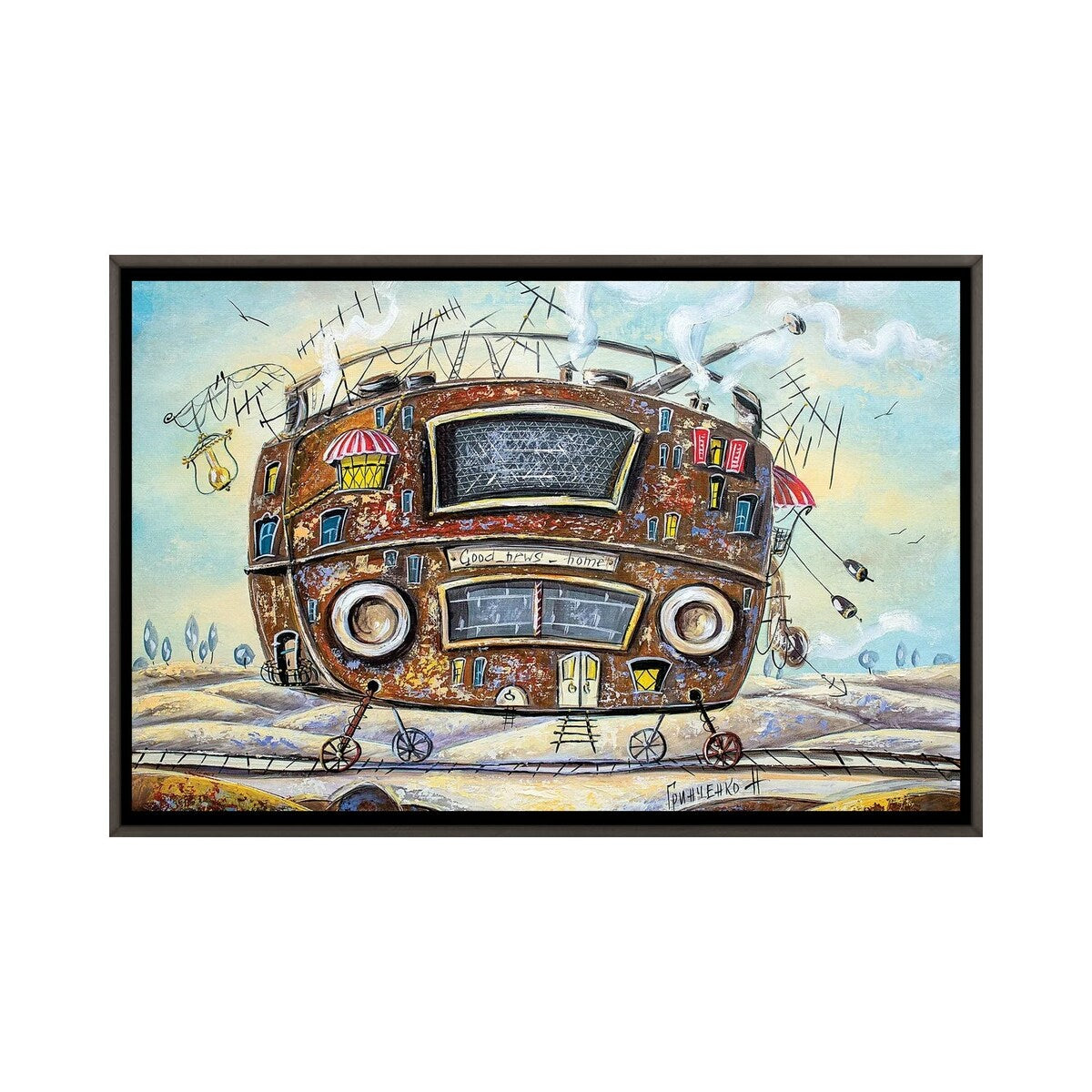iCanvas "Home Of Good News" by Natalia Grinchenko Framed