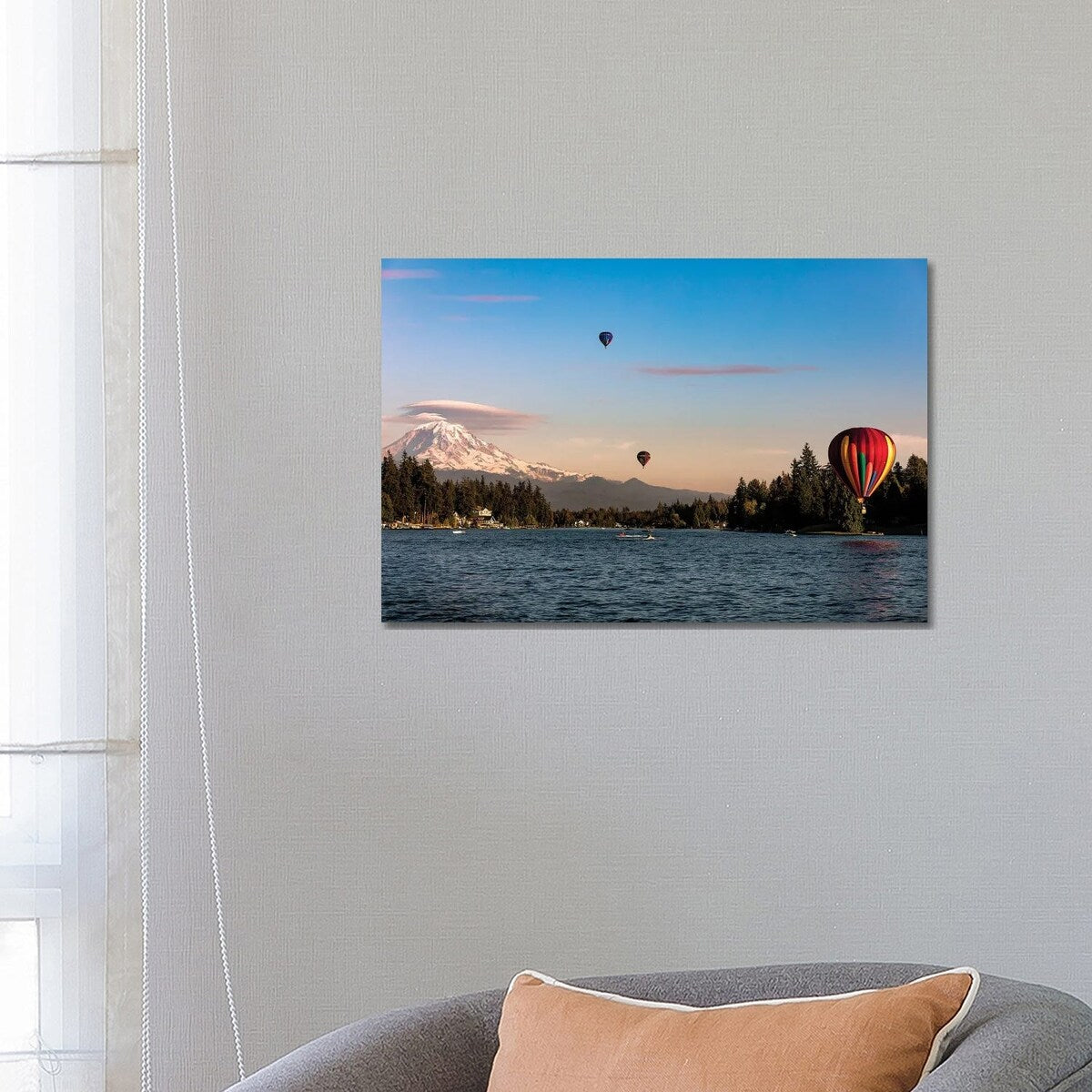 iCanvas "Hot Air Balloons Over Lake Tapps" by Lauren Lilly Canvas Print