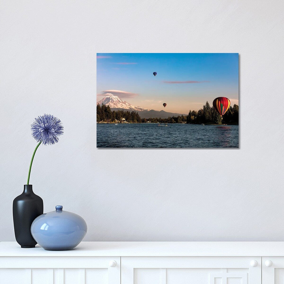 iCanvas "Hot Air Balloons Over Lake Tapps" by Lauren Lilly Canvas Print