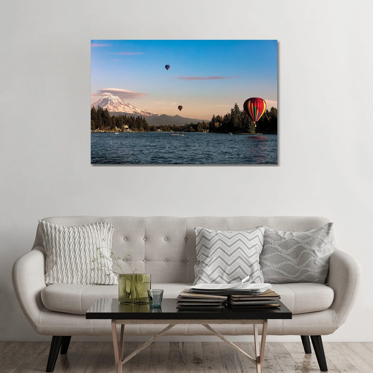 iCanvas "Hot Air Balloons Over Lake Tapps" by Lauren Lilly Canvas Print