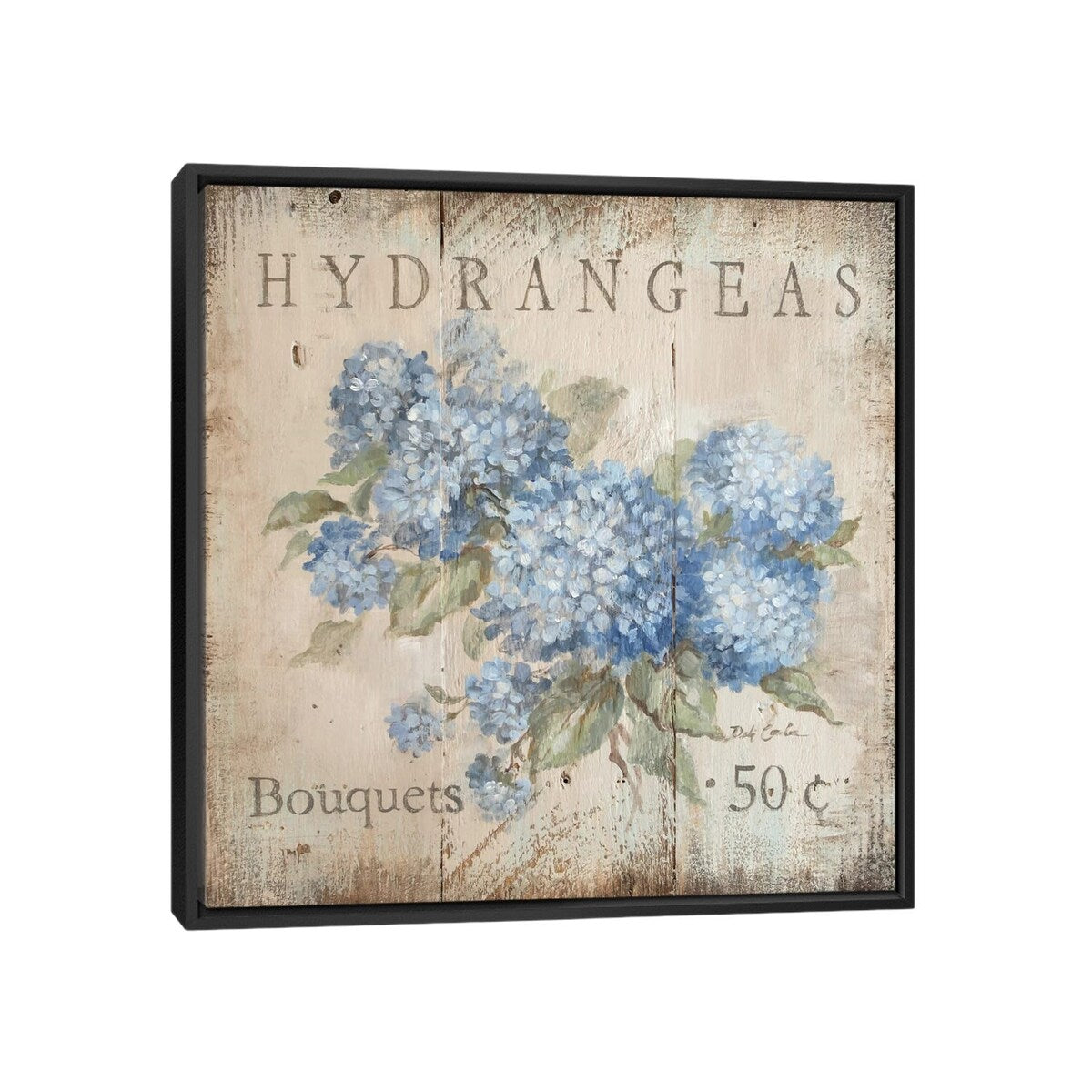 iCanvas "Hydrangeas Bouquets (50 Cents)" by Debi Coules Framed Canvas Print