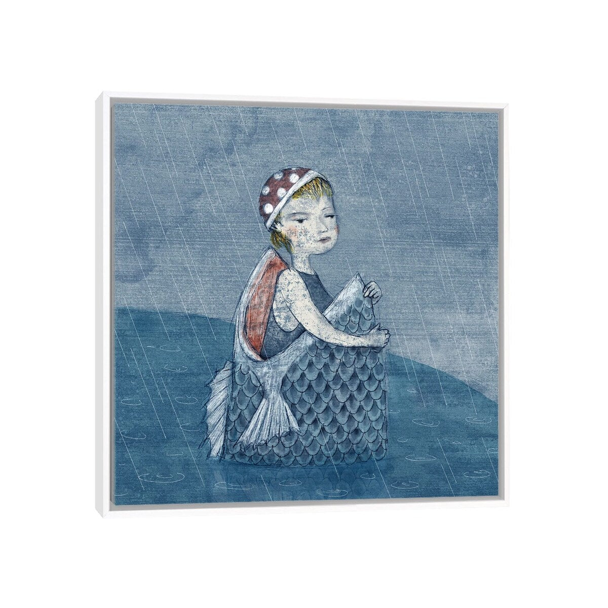 iCanvas "Indigo VI I Like Swim Cap" by Hiroyuki Kurava Framed