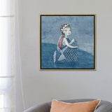iCanvas "Indigo VI I Like Swim Cap" by Hiroyuki Kurava Framed