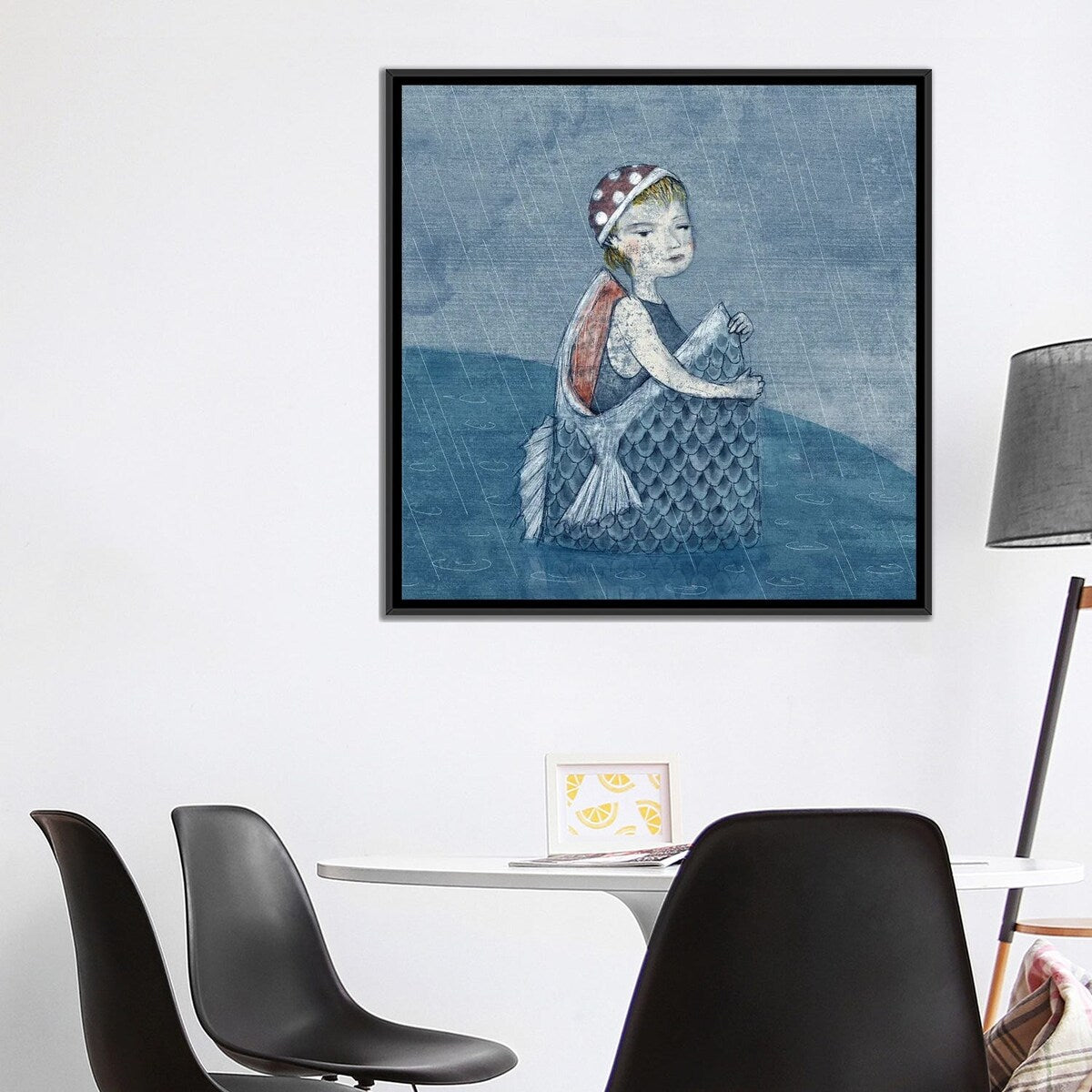 iCanvas "Indigo VI I Like Swim Cap" by Hiroyuki Kurava Framed