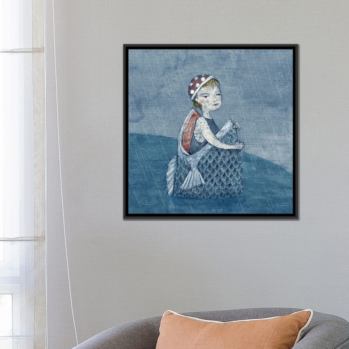 iCanvas "Indigo VI I Like Swim Cap" by Hiroyuki Kurava Framed