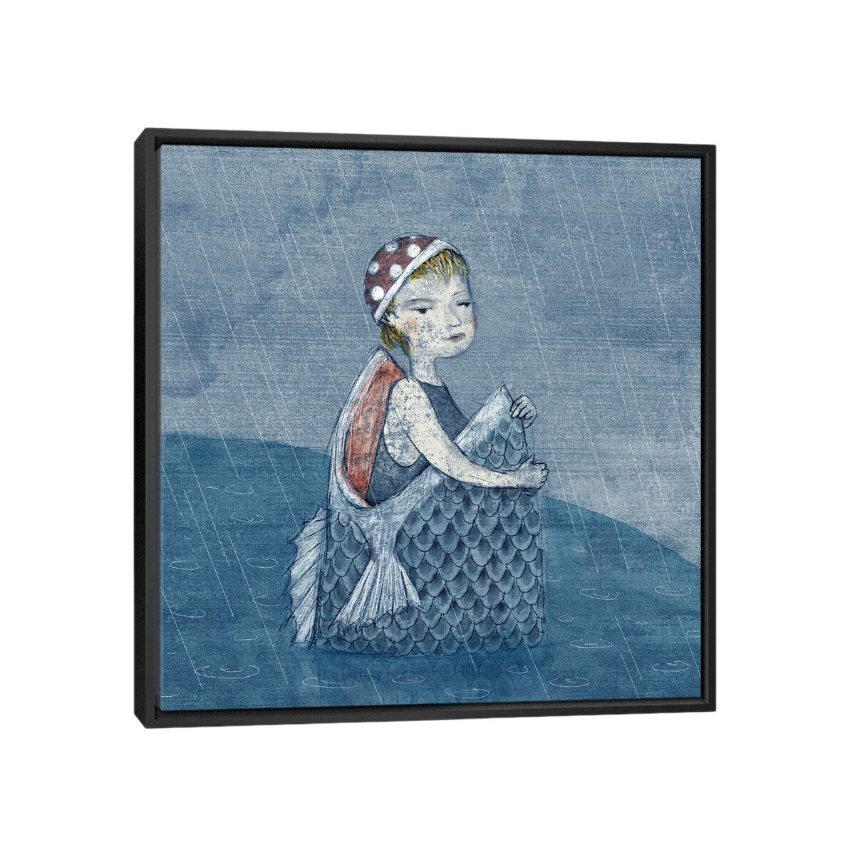 iCanvas "Indigo VI I Like Swim Cap" by Hiroyuki Kurava Framed