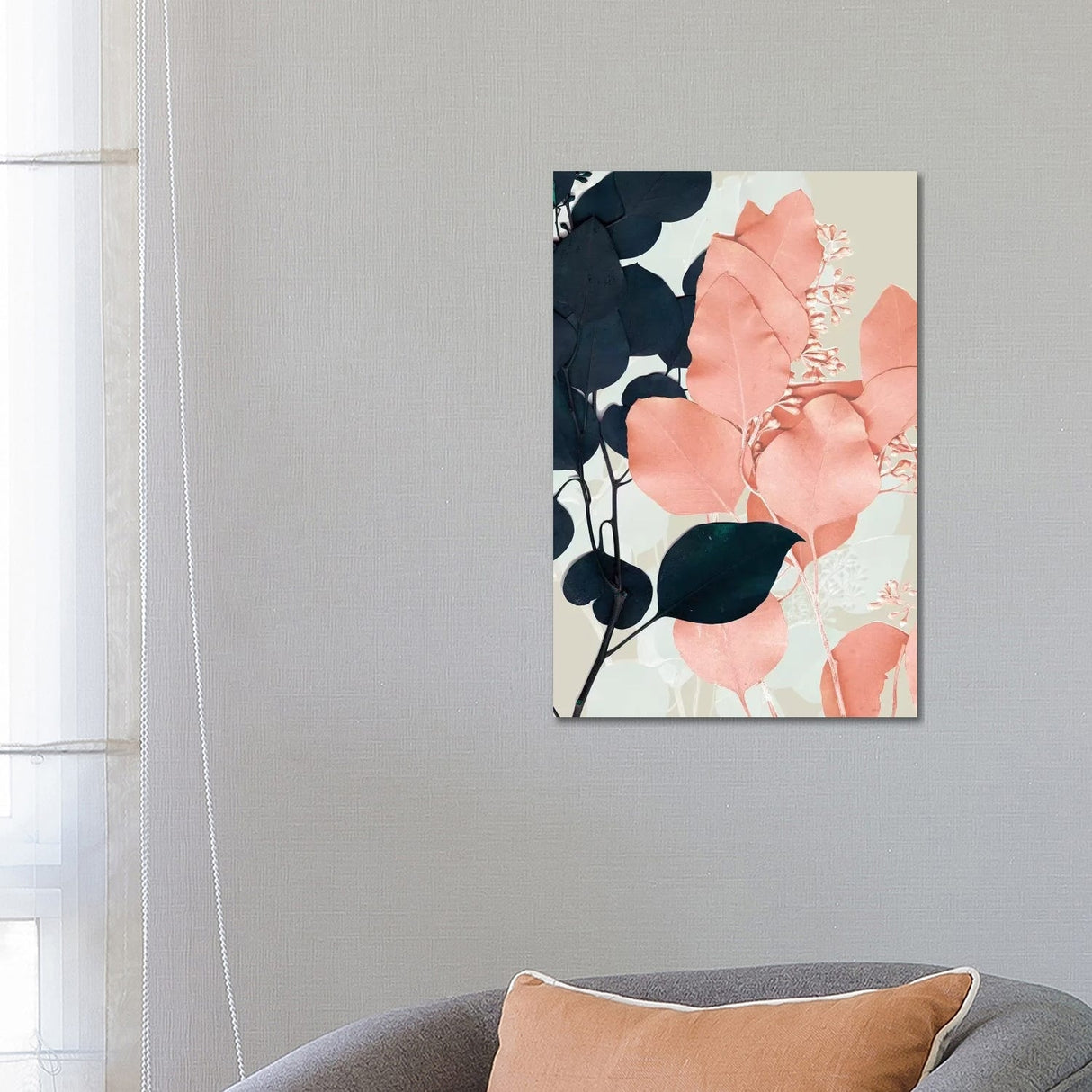 iCanvas "Indigo & Blush Leaves II" by Jennifer Goldberger Canvas Print