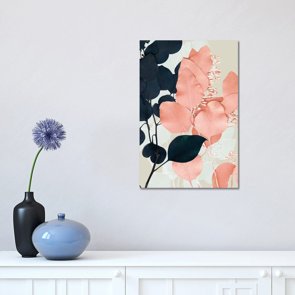 iCanvas "Indigo & Blush Leaves II" by Jennifer Goldberger Canvas Print