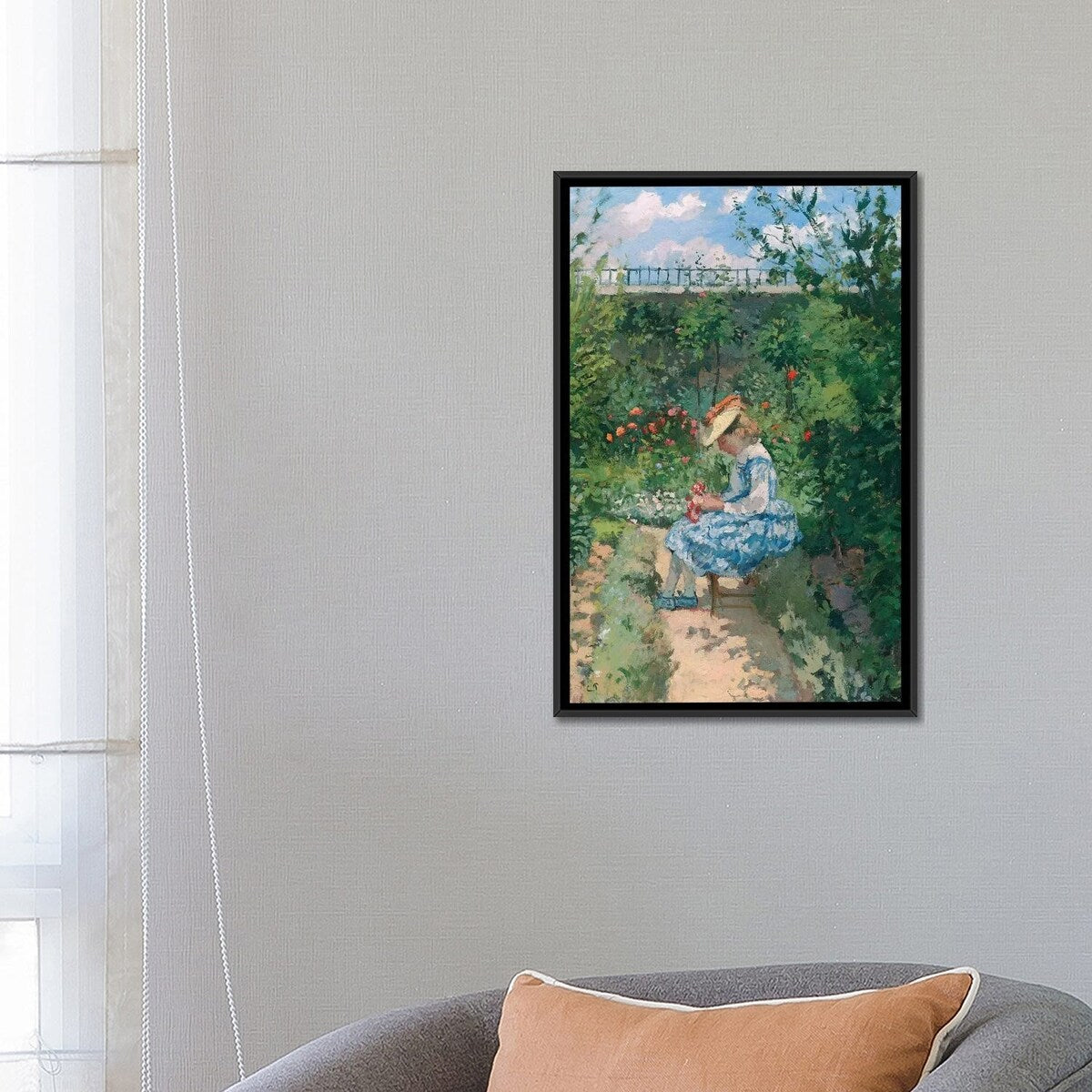 iCanvas "Jeanne in the Garden, Pontoise, c.1872" by Camille Pissarro Framed