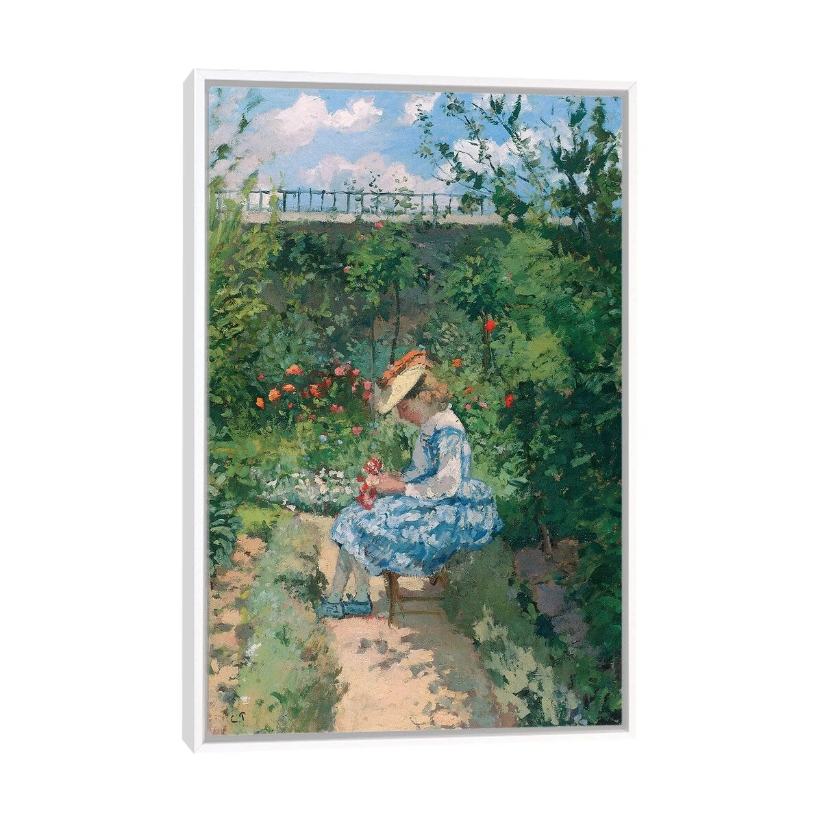 iCanvas "Jeanne in the Garden, Pontoise, c.1872" by Camille Pissarro Framed