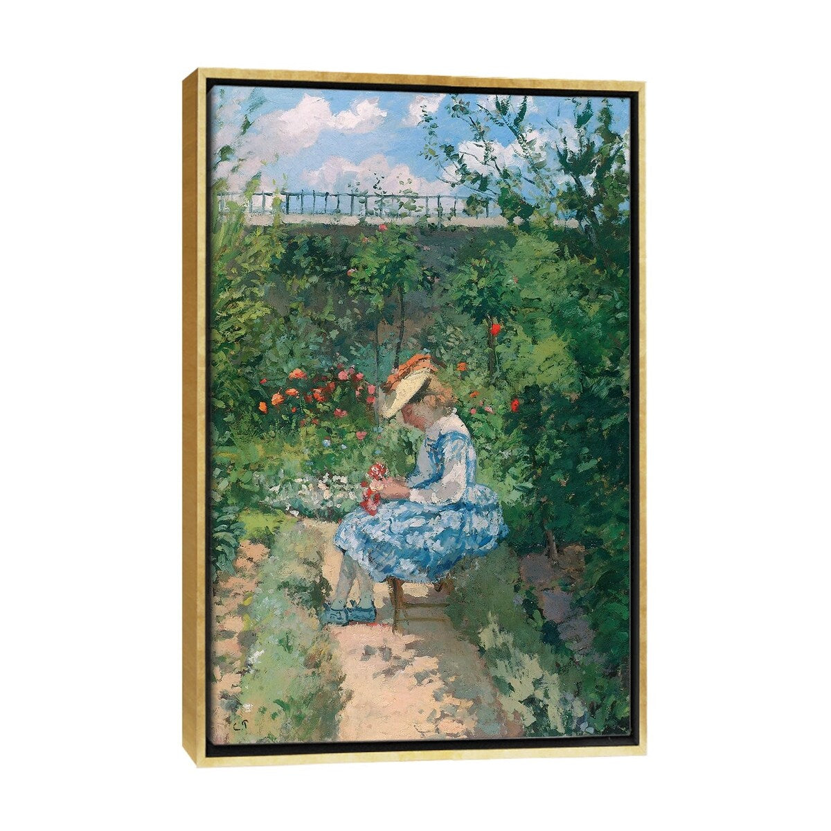 iCanvas "Jeanne in the Garden, Pontoise, c.1872" by Camille Pissarro Framed