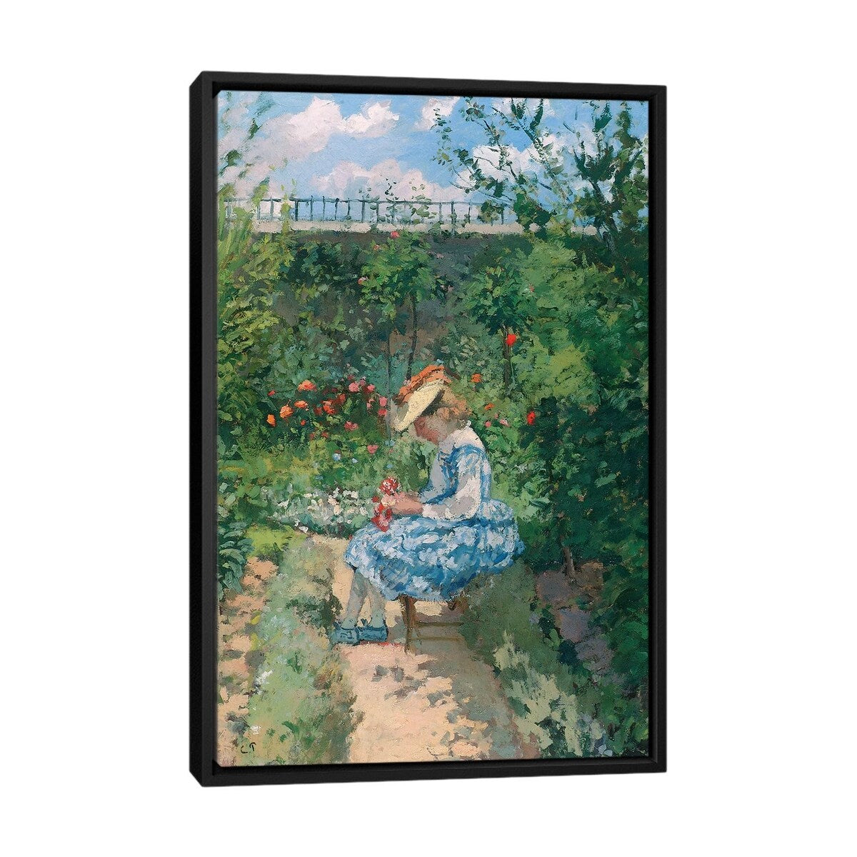 iCanvas "Jeanne in the Garden, Pontoise, c.1872" by Camille Pissarro Framed