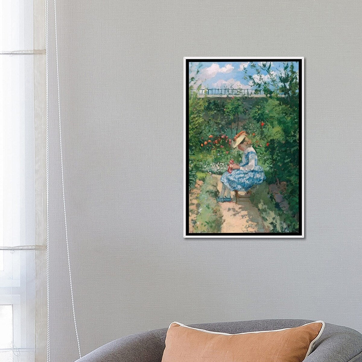 iCanvas "Jeanne in the Garden, Pontoise, c.1872" by Camille Pissarro Framed