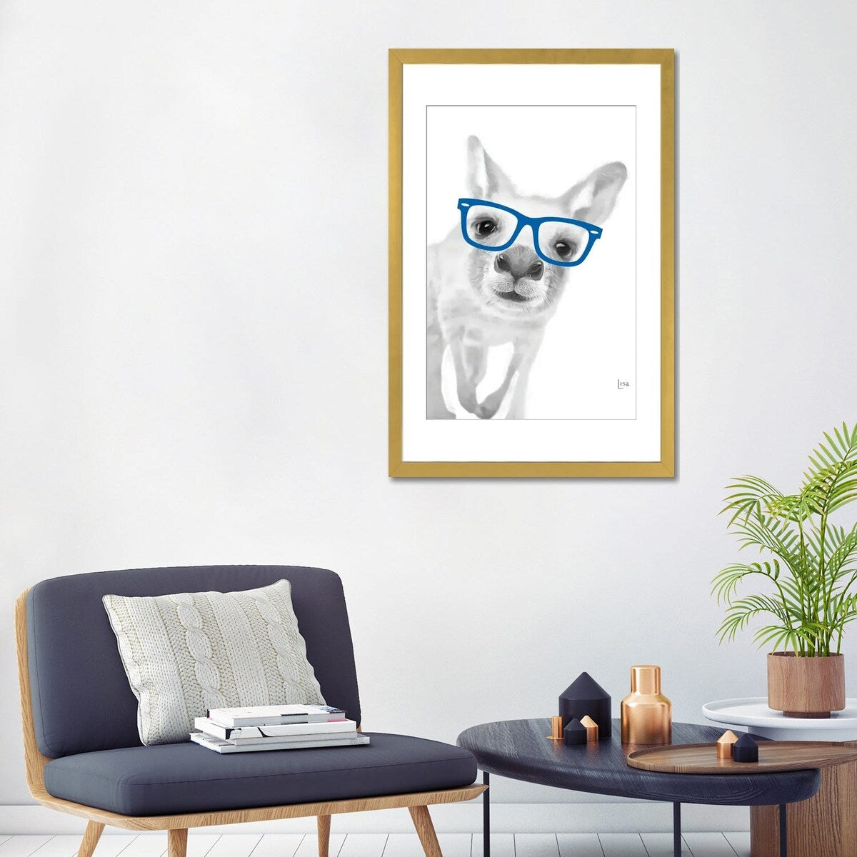 iCanvas "Kangaroo With Blue Glasses" by Printable Lisa's Pets