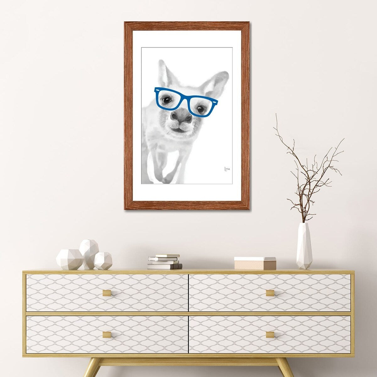 iCanvas "Kangaroo With Blue Glasses" by Printable Lisa's Pets