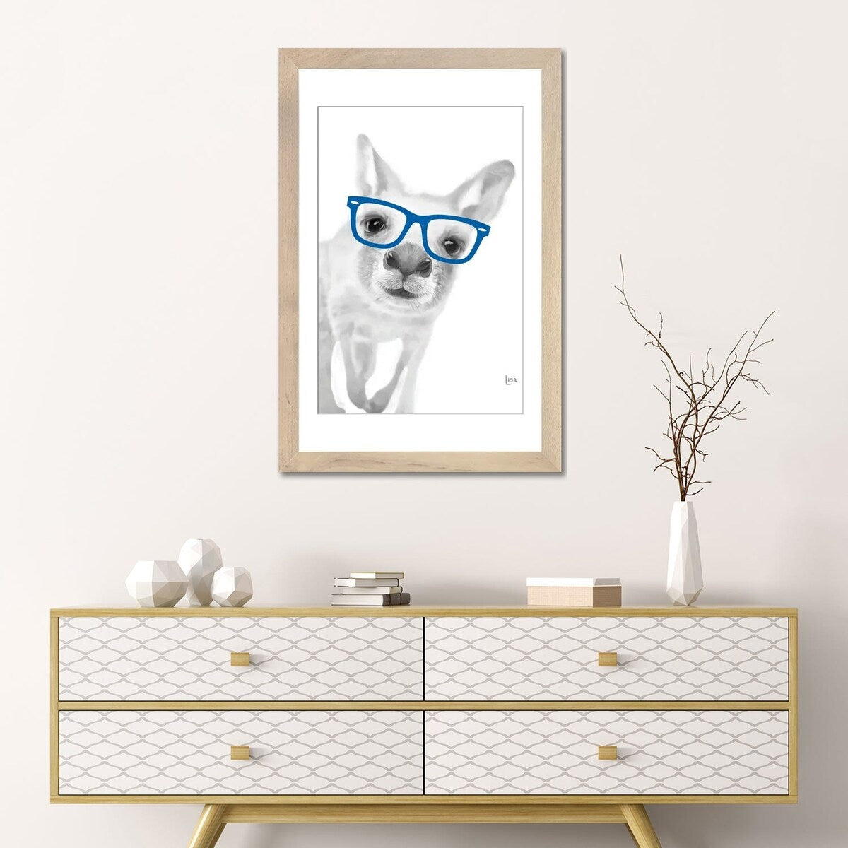 iCanvas "Kangaroo With Blue Glasses" by Printable Lisa's Pets