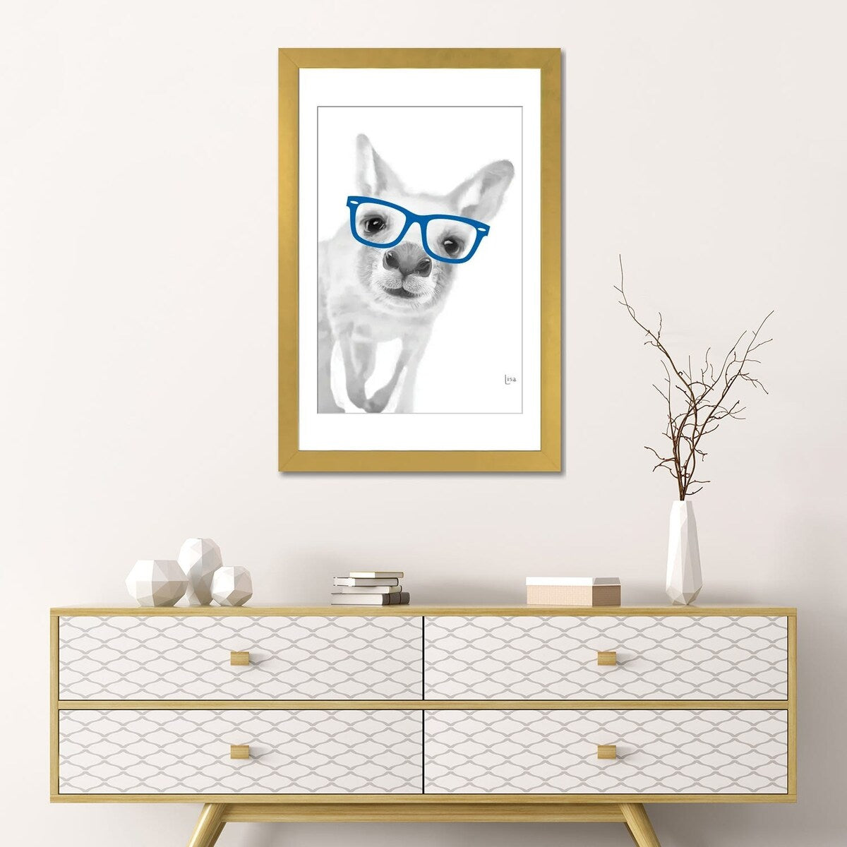 iCanvas "Kangaroo With Blue Glasses" by Printable Lisa's Pets