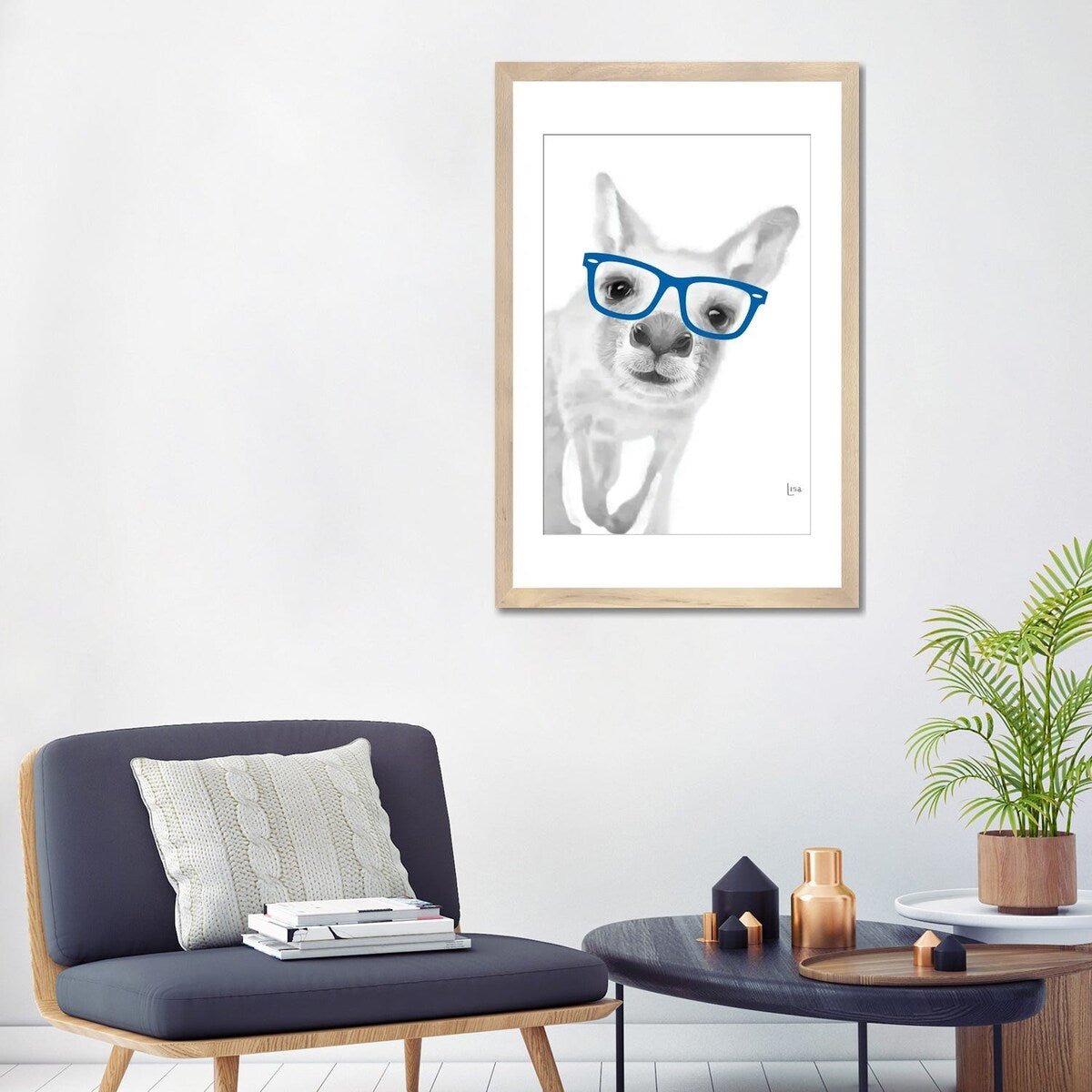 iCanvas "Kangaroo With Blue Glasses" by Printable Lisa's Pets